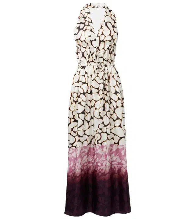 Dries Van Noten Printed silk twill maxi dress