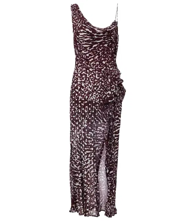 Dries Van Noten Printed draped one-shoulder midi dress