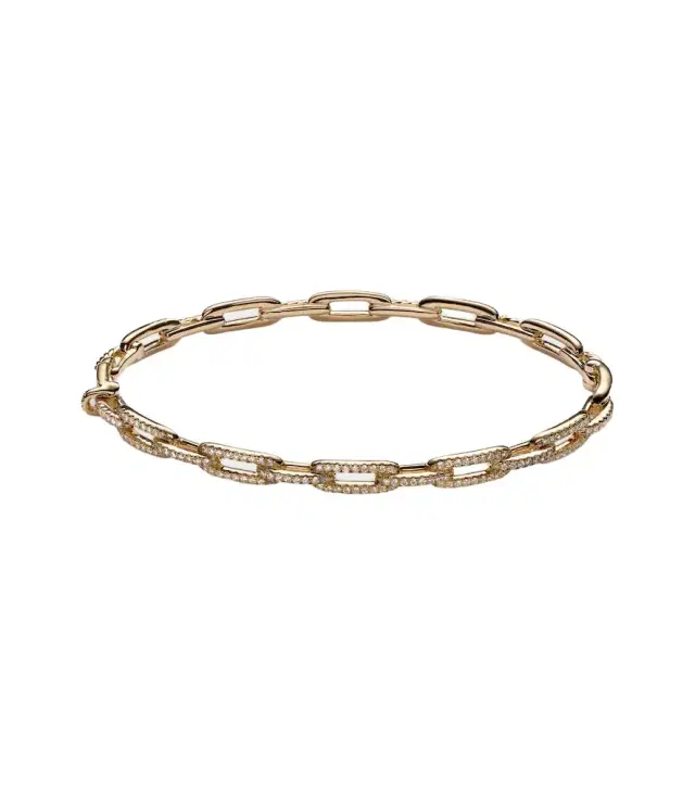 David Yurman Stax Chain Link 18kt gold bracelet with diamonds