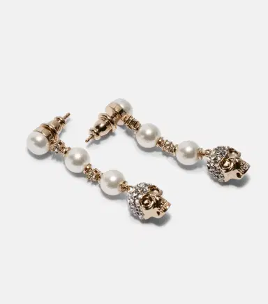 Alexander McQueen Skull crystal-embellished drop earrings | Thumbnail 3