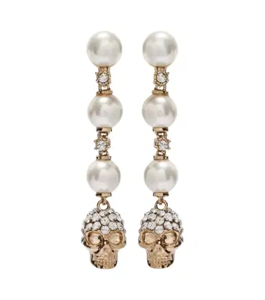 Alexander McQueen Skull crystal-embellished drop earrings | Thumbnail 1