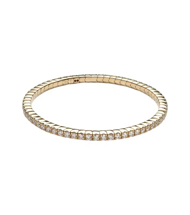 Stretchy 18kt gold tennis bracelet with diamonds