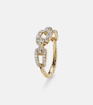 David Yurman Stax Chain Link 18kt gold ring with diamonds | Thumbnail 2 David Yurman Stax Chain Link 18kt gold ring with diamonds | Thumbnail 2
