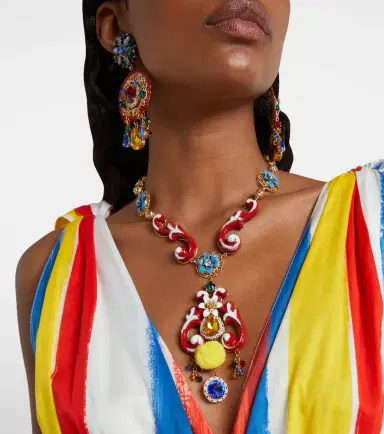 Dolce & Gabbana Taormina embellished pendant necklace | Thumbnail 4