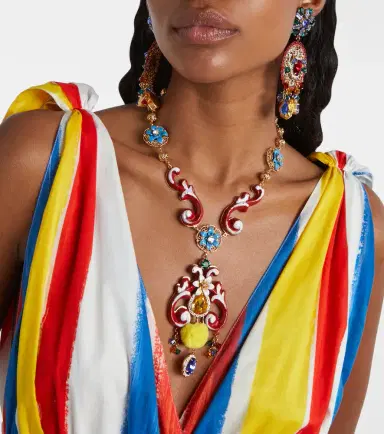 Dolce & Gabbana Taormina embellished pendant necklace | Thumbnail 5