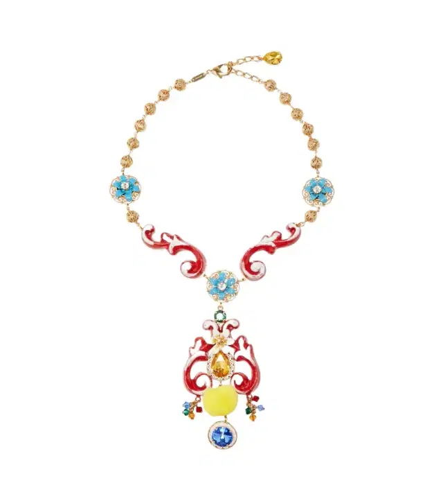 Dolce & Gabbana Taormina embellished pendant necklace