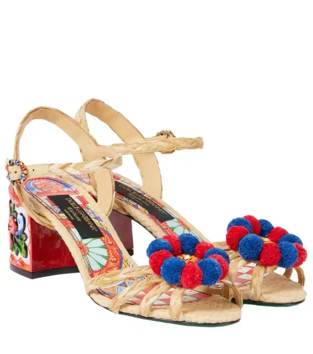 Dolce & Gabbana Taormina 60 embellished raffia sandals