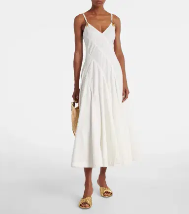 Bottega Veneta Paneled cotton-blend midi dress | Thumbnail 2