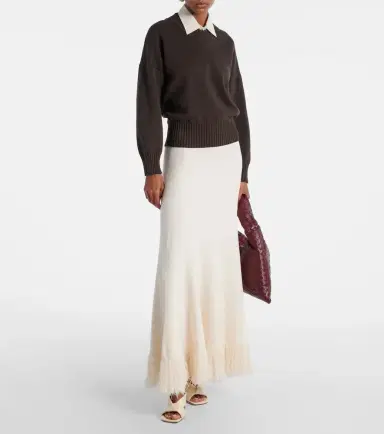 Bottega Veneta Knitted cotton-blend maxi skirt | Thumbnail 2 Bottega Veneta Knitted cotton-blend maxi skirt | Thumbnail 2