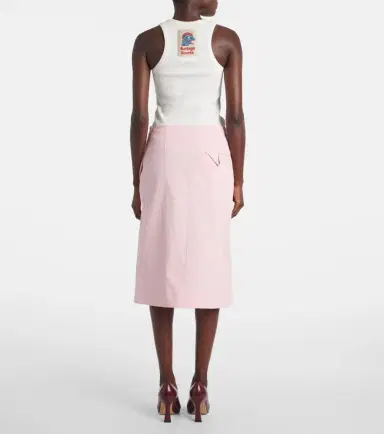 Bottega Veneta Cotton twill midi skirt | Thumbnail 4 Bottega Veneta Cotton twill midi skirt | Thumbnail 4