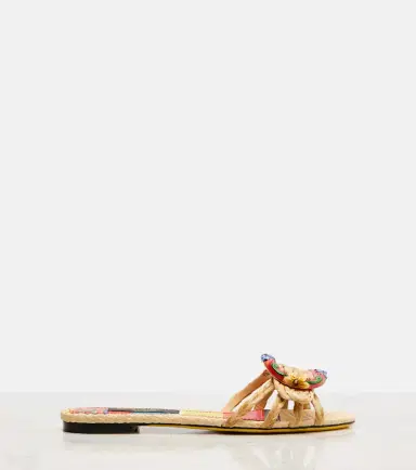Dolce & Gabbana Taormina embellished raffia sandals | Thumbnail 2