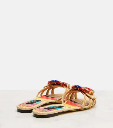Dolce & Gabbana Taormina embellished raffia sandals | Thumbnail 4