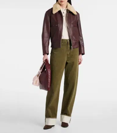 Bottega Veneta Shearling-trimmed leather jacket | Thumbnail 4