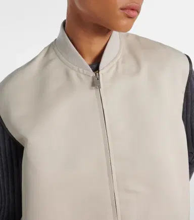 Bottega Veneta Leather-trimmed cotton and silk vest | Thumbnail 2 Bottega Veneta Leather-trimmed cotton and silk vest | Thumbnail 2