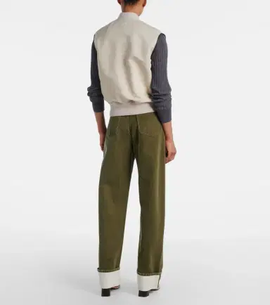Bottega Veneta Leather-trimmed cotton and silk vest | Thumbnail 4 Bottega Veneta Leather-trimmed cotton and silk vest | Thumbnail 4