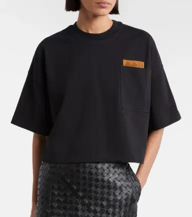 Bottega Veneta Cropped cotton jersey T-shirt | Thumbnail 3 Bottega Veneta Cropped cotton jersey T-shirt | Thumbnail 3