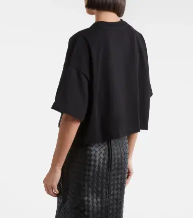 Bottega Veneta Cropped cotton jersey T-shirt | Thumbnail 4 Bottega Veneta Cropped cotton jersey T-shirt | Thumbnail 4