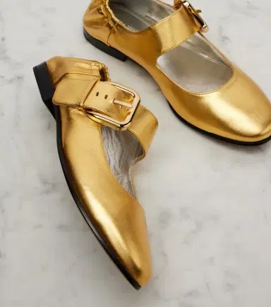 Bottega Veneta Amy metallic leather Mary Jane flats | Thumbnail 2 Bottega Veneta Amy metallic leather Mary Jane flats | Thumbnail 2