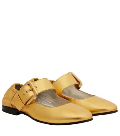 Bottega Veneta Amy metallic leather Mary Jane flats | Thumbnail 1 Bottega Veneta Amy metallic leather Mary Jane flats | Thumbnail 1