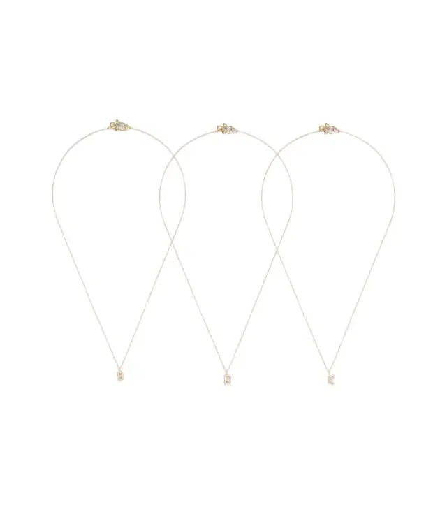 Sophie Bille Brahe Initial 18kt gold necklace with diamonds