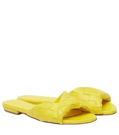 Bottega Veneta Blink Intrecciato leather slides | Thumbnail 1