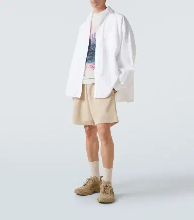 Balenciaga Back distressed logo cotton shorts | Thumbnail 5