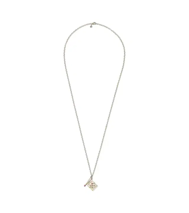 Sydney Evan Perfect Match 14kt gold necklace with diamonds and rubies