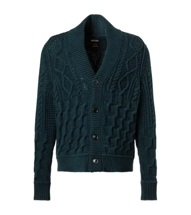 Cable-knit cashmere cardigan