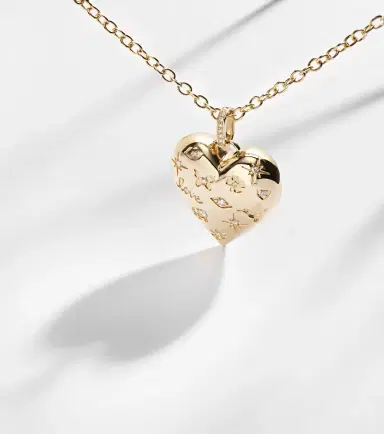 Sydney Evan Puffy Icon Heart 14kt gold pendant with diamonds | Thumbnail 6 Sydney Evan Puffy Icon Heart 14kt gold pendant with diamonds | Thumbnail 6