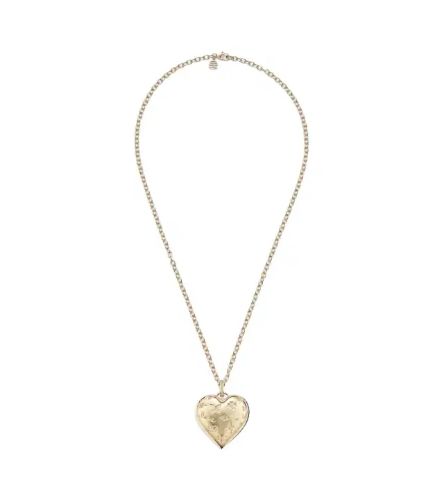 Sydney Evan Puffy Icon Heart 14kt gold pendant with diamonds