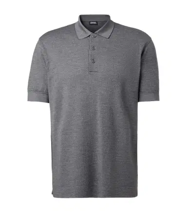 Zegna Cotton and silk piqué polo shirt | Thumbnail 1 Zegna Cotton and silk piqué polo shirt | Thumbnail 1
