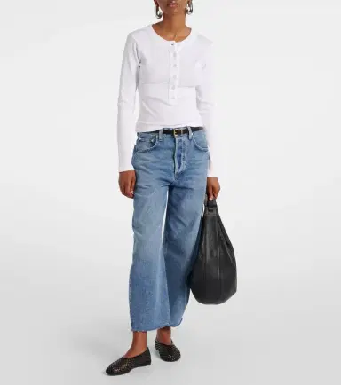 Citizens of Humanity Varra ribbed-knit Henley shirt | Thumbnail 2