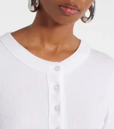 Citizens of Humanity Varra ribbed-knit Henley shirt | Thumbnail 5