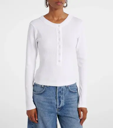 Citizens of Humanity Varra ribbed-knit Henley shirt | Thumbnail 6