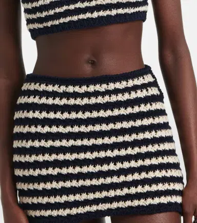 Prada Crochet striped cotton miniskirt | Thumbnail 5