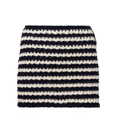 Prada Crochet striped cotton miniskirt | Thumbnail 1