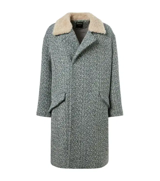 Zegna Herringbone wool and cashmere coat