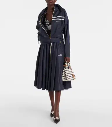 Prada Re-Nylon zip-up midi skirt | Thumbnail 3 Prada Re-Nylon zip-up midi skirt | Thumbnail 3