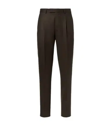 Zegna Wool flannel tapered pants | Thumbnail 1