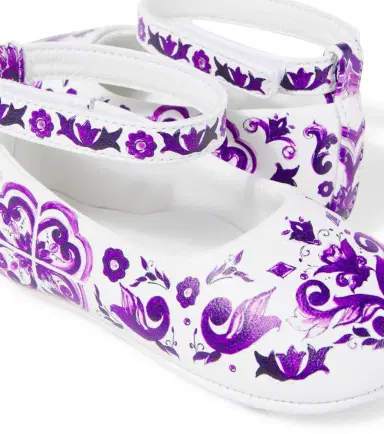Dolce & Gabbana Kids Baby Majolica leather ballet flats | Thumbnail 3