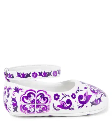 Dolce & Gabbana Kids Baby Majolica leather ballet flats | Thumbnail 4