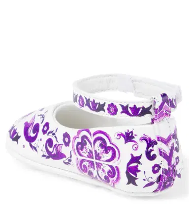 Dolce & Gabbana Kids Baby Majolica leather ballet flats | Thumbnail 5