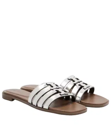 Tory Burch Metallic leather slides | Thumbnail 1