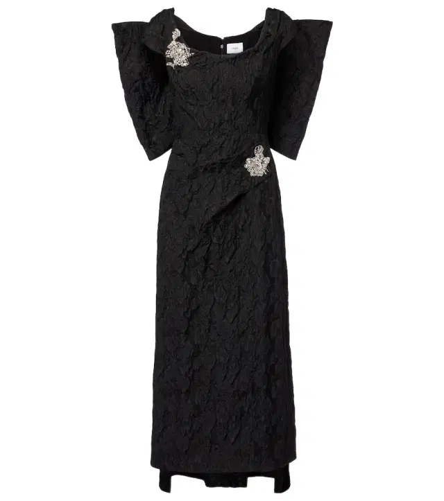 Erdem Embroidered cloque jacquard gown