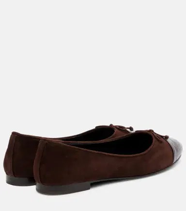 Tory Burch Cap Toe croc-effect suede ballet flats | Thumbnail 2