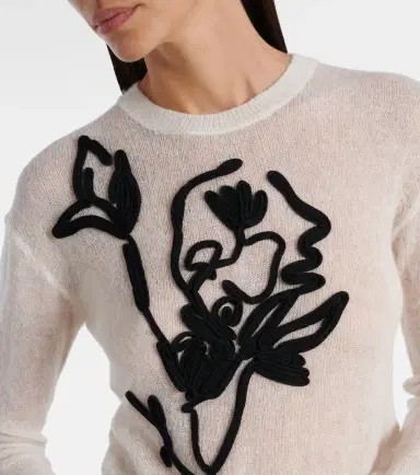 Erdem Embroidered alpaca and wool-blend sweater | Thumbnail 2