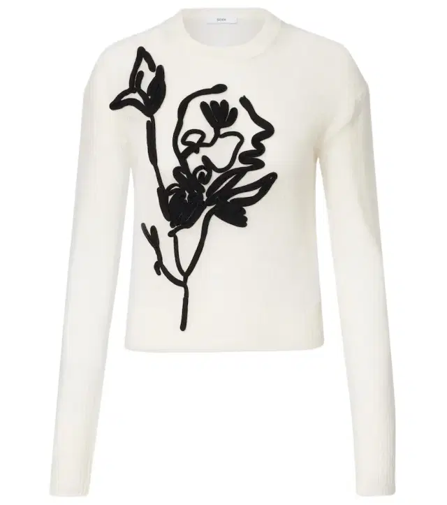 Erdem Embroidered alpaca and wool-blend sweater