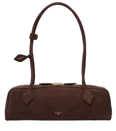 Alaïa Alaïa Le Teckel Medium suede shoulder bag | Thumbnail 1 Alaïa Alaïa Le Teckel Medium suede shoulder bag | Thumbnail 1