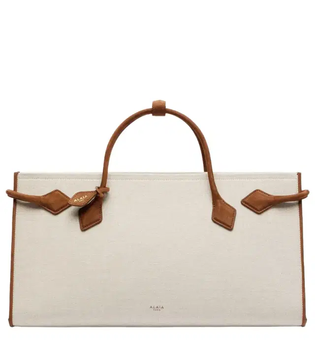 Alaia Alaïa Le Teckel leather-trimmed canvas tote bag