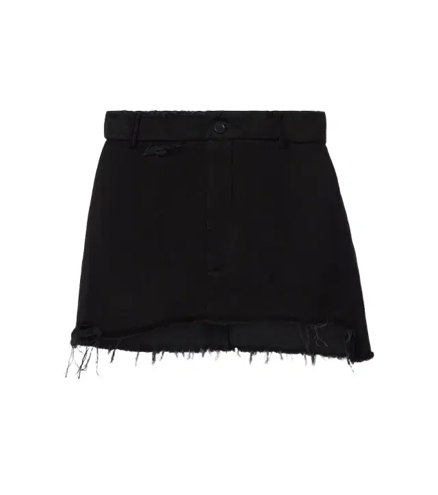 Distressed denim miniskirt